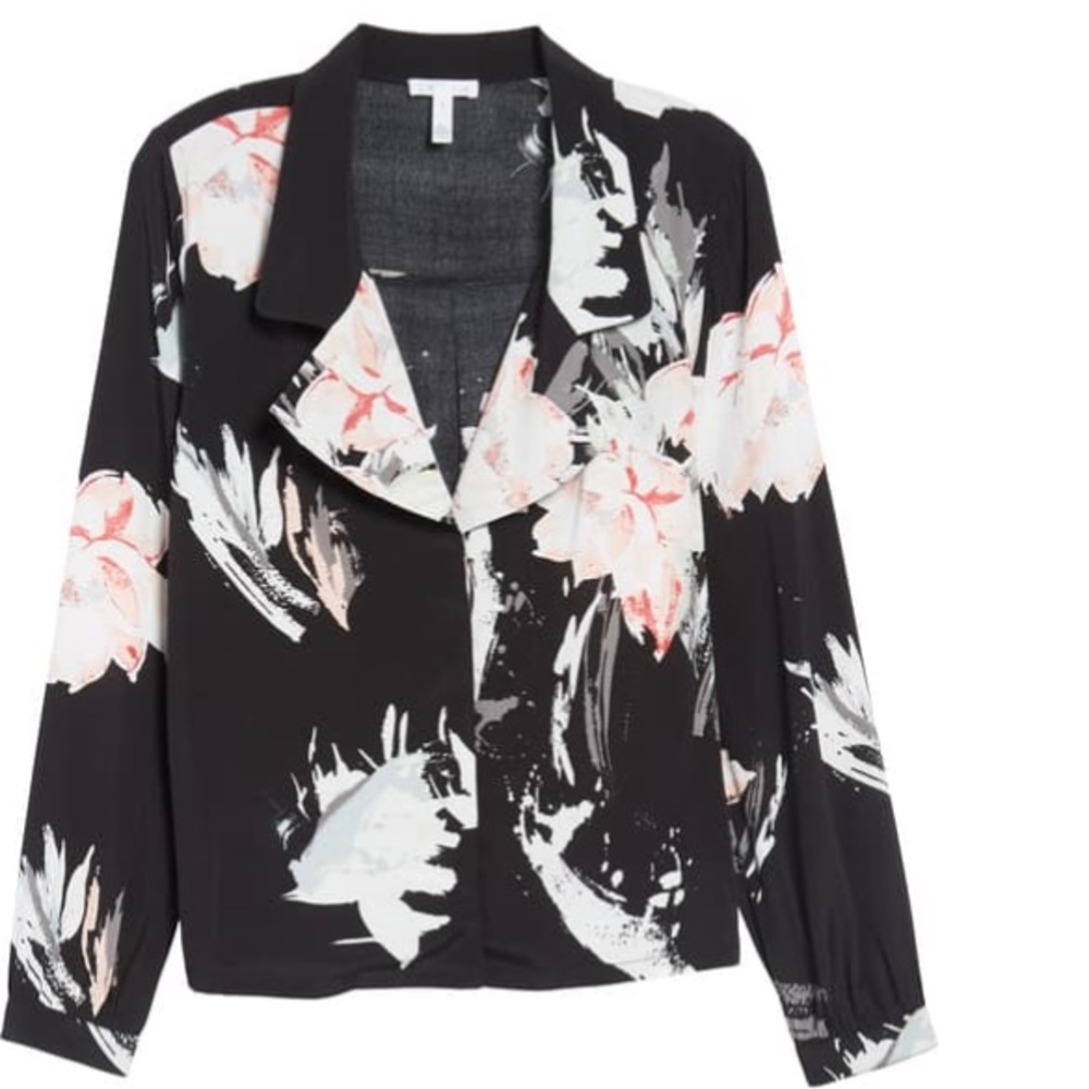 Leigh Notch Collar Print Blouse